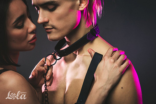 Чёрный ошейник с поводком Lola toys Sin 1086-01lola