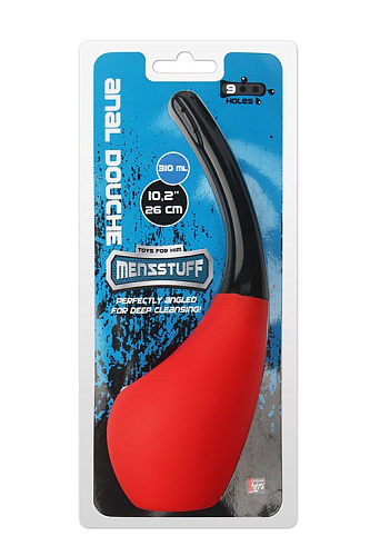 Красный с чёрный анальный душ Dream Toys MENZSTUFF 310ML ANAL DOUCHE RED/BLACK 21176