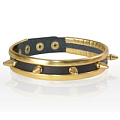 Золотисто-чёрный узкий ошейник с шипами Sitabella 3125-18