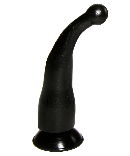 Чёрный массажёр-стимулятор точки G на присоске чёрного цвета Сумерки богов 751-12 CD DD