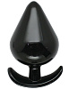 Чёрная коническая анальная пробка с ограничителем Eroticon 31044 (11 см)