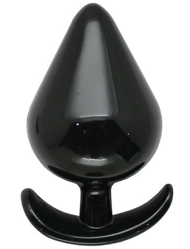 Чёрная коническая анальная пробка с ограничителем Eroticon 31044 (11 см)