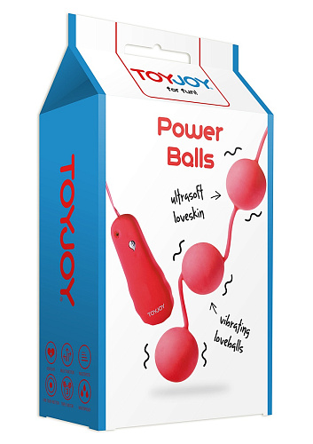 Красные вагинальные шарики с вибрацией Toy Joy POWER BALLS 3006009599