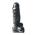 Чёрный фаллос-гигант с мошонкой на присоске Sextoy 2011 00383 (28,5 см)