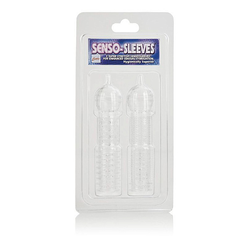 Набор из двух рельефных прозрачных насадок California Exotic Novelties Senso Sleeves SE-1601-00-2