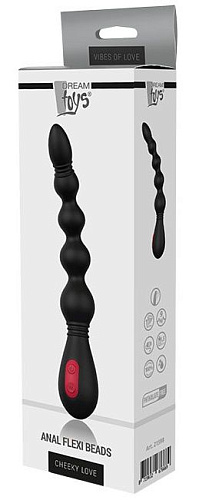 Чёрный вибромассажёр для анальной стимуляции Dream Toys ANAL FLEXI BEADS 21598 (21 см)
