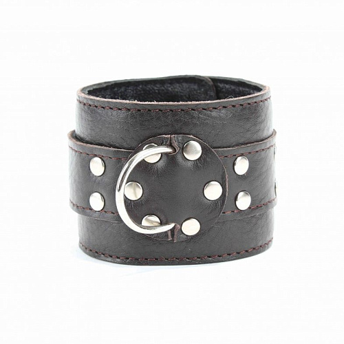 Коричневые оковы из мягкой кожи на металлической цепочке БДСМ арсенал 56006ars