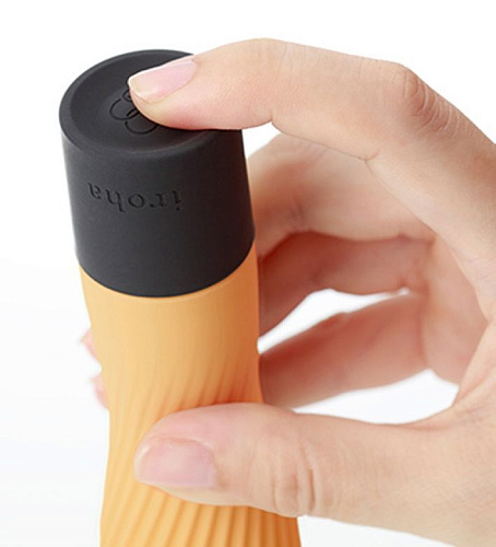 Оранжевый рифлёный мини-вибратор Tenga IROHA ZEN YUZUCHA HMZ-03 (12,7 см)