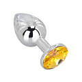 Мини-плаг из стали с жёлтым кристаллом Erotic Fantasy Sweet Lemon EF-HM-010 (6,5 см)