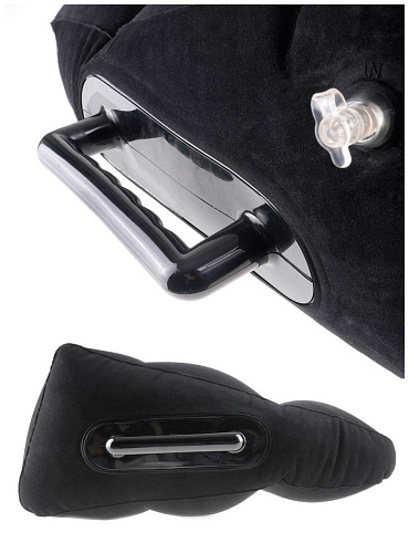 Надувная секс-подушка с ручками в чёрном цвете Pipedream PD2173-00