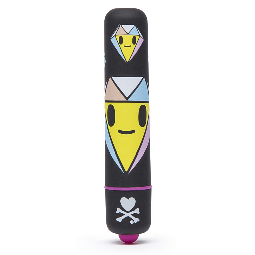 Чёрная вибропуля Tokidoki MINI BULLET VIBRATOR BLACK DIAMONDSE 27695