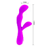 Водонепроницаемый лиловый вибромассажёр с клиторальным отростком Baile Implus BI-014116 (13,5 см)
