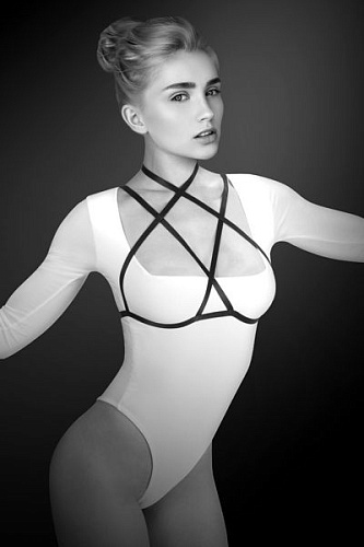 Чёрная упряжь на грудь Bijoux Pour Toi Lola 606900