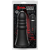 Анальная чёрная вибропробка Doc Johnson Kink Vibrating Silicone Butt Plug Ridged 82401-36-CD (20,32 см)