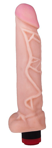 Вибратор-гигант с узором вен телесного цвета LOVETOY (А-Полимер) 802500