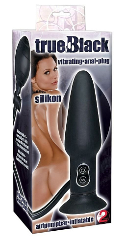 Чёрный анальный вибратор с функцией расширения Orion True Black 0574600 (17 см)