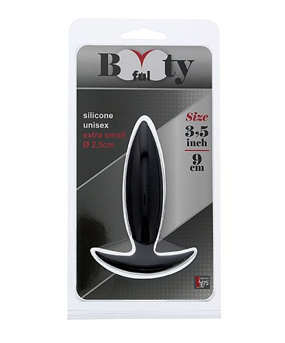 Чёрная мини-пробка для анальной стимуляции Dream Toys BOOTYFUL ANAL PLUG XTRA SMALL BLACK 21010 (9 см)
