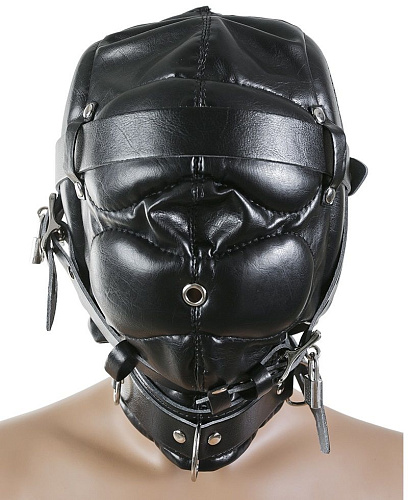Чёрная закрытая маска на голову Пикантные штучки DP011