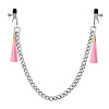 Зажимы на соски с розовыми кистями Lovetoy Tassel Nipple Clamp With Chain LV761008