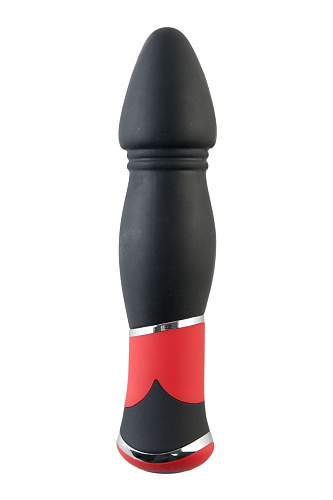 Чёрный вибратор с заострённой головкой ToyFa 901335-5 (11,4 см)