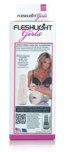 Мастурбатор-ротик телесного цвета Fleshlight Girls Jessica Drake Swallow FL575