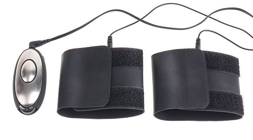 Чёрные манжеты для электростимуляции Pipedream OBEDIENCE KIT PD3723-08