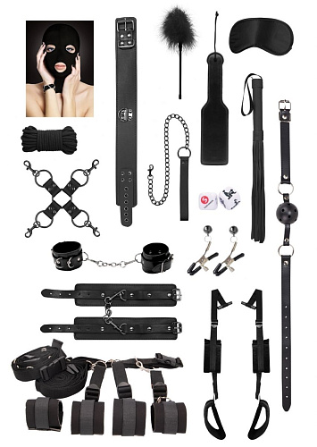 Чёрный игровой набор БДСМ Shots Media BV Advanced Bondage OU373BLK