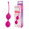Ярко-розовые двойные вагинальные шарики с хвостиком Bior toys Cosmo CSM-23008-16