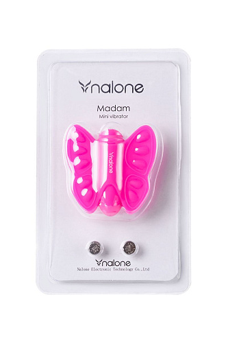 Розовый клиторальный стимулятор-бабочка Nalone Madam VS-VR46
