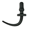 Чёрная анальная втулка с хвостом EDC Wholesale Dog Tail Plug ET323BLK