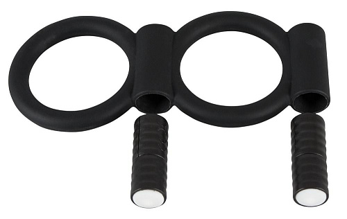 Виброкольцо чёрного цвета для пениса и мошонки Orion Smile 0584860