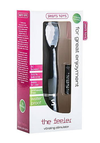 Чёрный вибростимулятор Shots Media BV The Feeler SHT253BLK (18 см)
