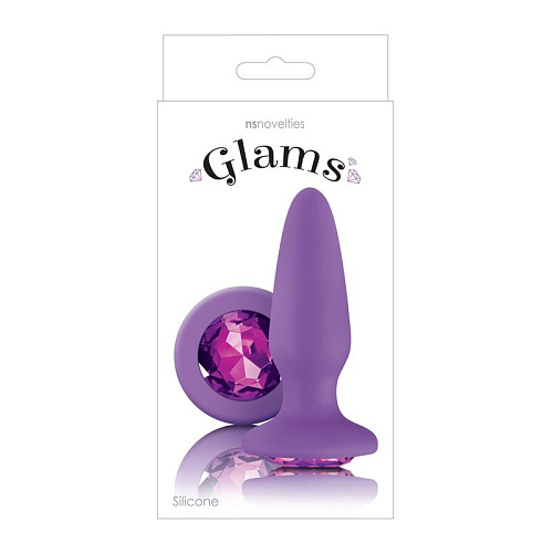 Фиолетовая анальная пробка с фиолетовым кристаллом NS Novelties Glams Purple Gem NSN-0510-65 (10,4 см)