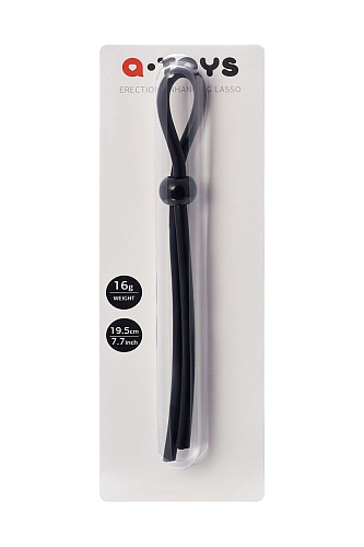 Чёрное лассо на пенис с одной бусиной A-toys 768021