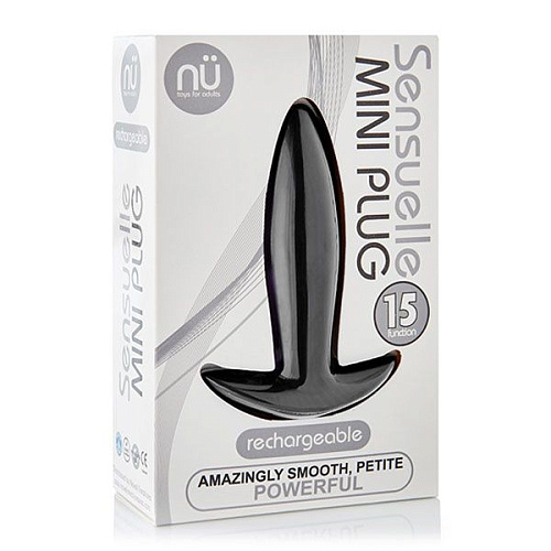 Чёрный анальный вибромассажёр NU Sensuelle MINI PLUG 340124 (9,5 см)