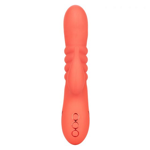 Оранжевый вибратор с функцией поступательного движения California Exotic Novelties Orange County Cutie SE-4350-35-3