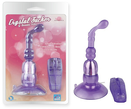 Фиолетовый вибростимулятор-ёлочка с загнутым кончиком Howells 89002-purple