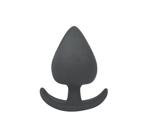 Чёрная анальная пробка с широким основанием-дугой Bior toys Sex Expert SEM-55100 (9,5 см)