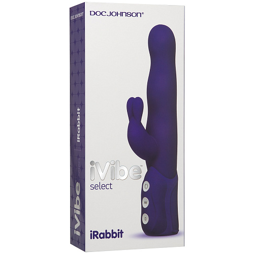 Фиолетовый хай-тек вибромассажёр Doc Johnson iVibe Select iRabbit 6027-03-BX (26 см)