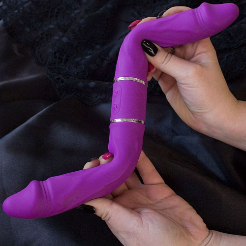 Фиолетовый двусторонний вибратор RestArt Nixon RA-355 (35 см)