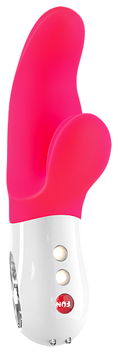 Ярко-розовый вибратор с клиторальным отростком Fun Factory MiSS Bi 1201036 (17 см)