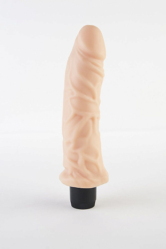 Телесный вибромассажёр с ярко выраженным рельефом ToyFa XL904 (16,5 см)