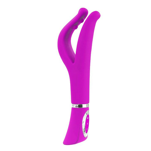 Лиловый многофункциональный силиконовый вибратор Baile Basil BI-014235 (25 см)