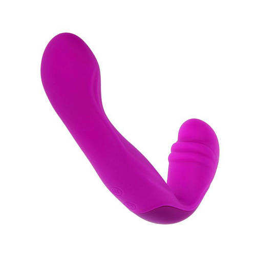 Лиловый безремневой силиконовый вибрострапон Baile Beau BI-014228 (20 см)