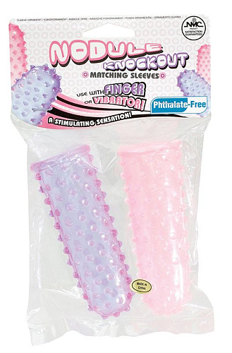 Набор из 2 пупырчатых насадок на пальцы, филоетовой и розовой NMC FINGER SLEEVES PURPLE/PINK 111237