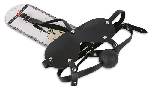 Чёрная маска с шариком-кляпом Пикантные штучки DP280