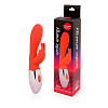 Красный вибромассажёр с клиторальным зайчиком Bior toys EE-10265-3