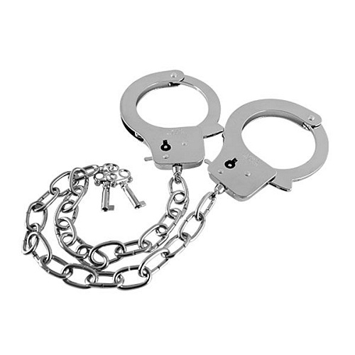 Наручники на длинной цепочке с ключами Blush Novelties Metal Handcuffs Long Chain 520054