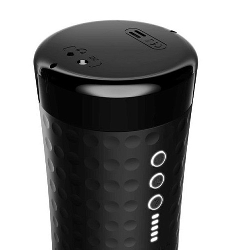 Чёрный мастурбатор в тубе с вибрацией и голосовым сопровождением Svakom Valerie Z17