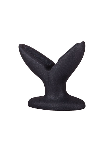 Чёрный анально-вагинальный плаг LOVETOY (А-Полимер) A blooming tulip S+ 429603